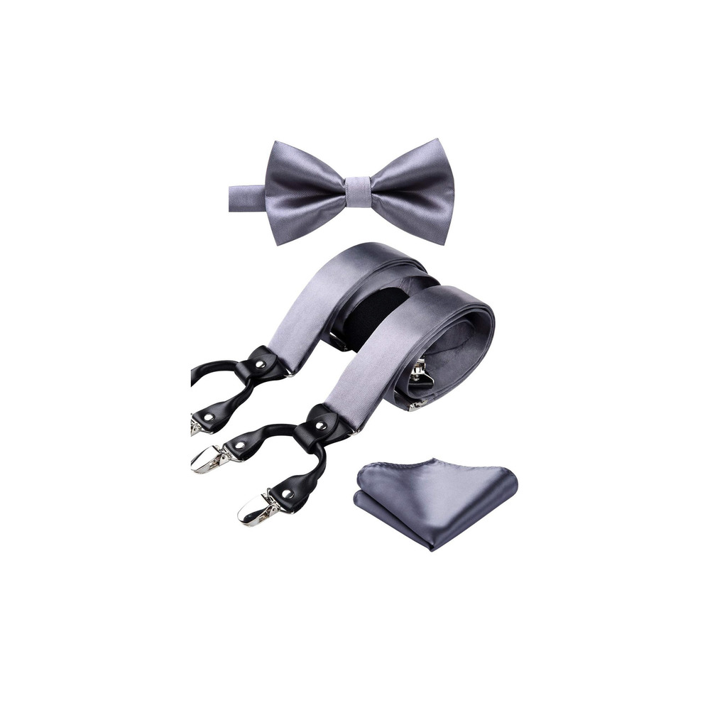 Men Suspender and Bowtie Handkerchief Set